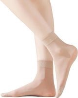Women's 10-24 Pairs (in Gift Box) Ankle High Sheer Nylon Socks Soft Tight Hosiery with Reinforced Toe