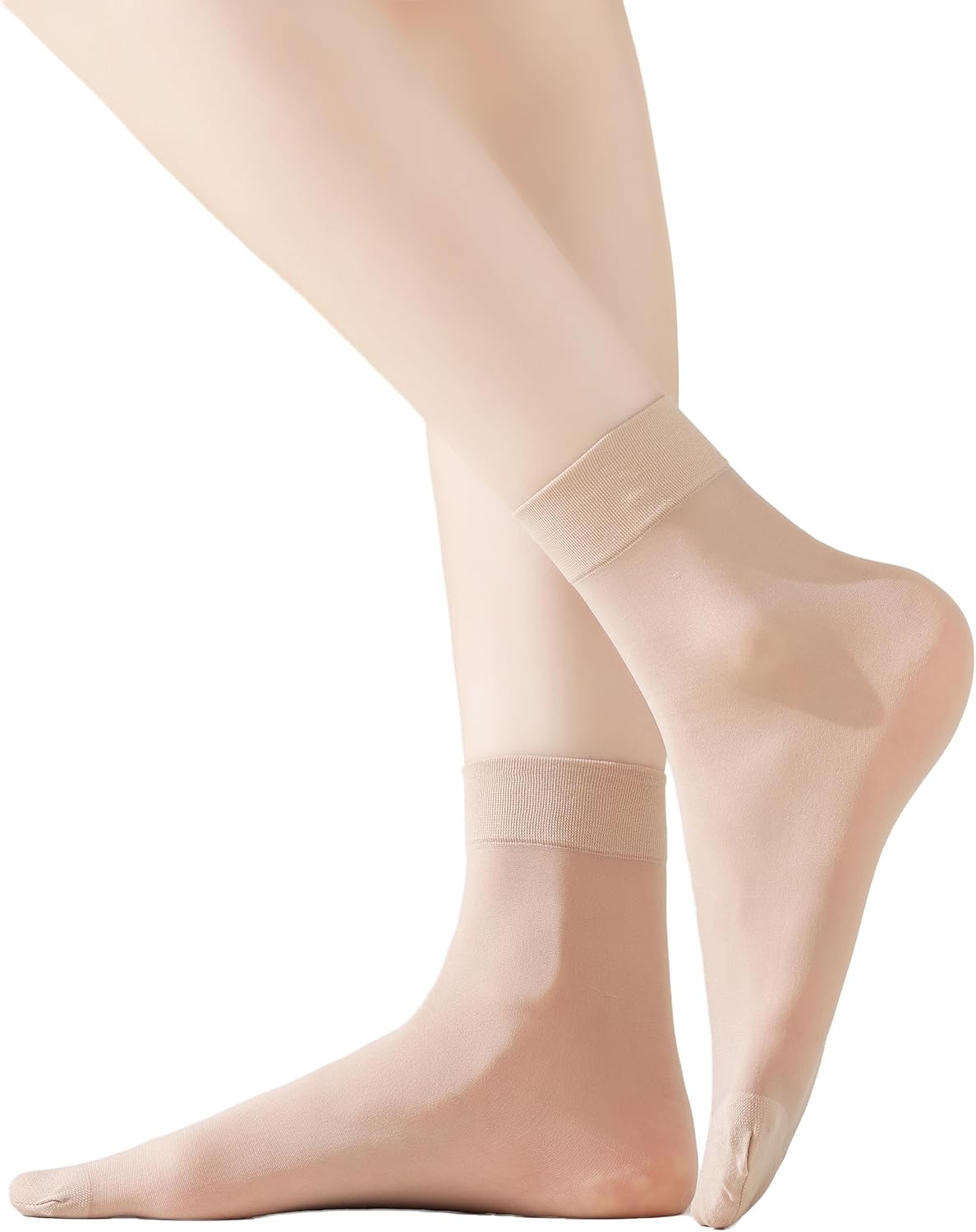 Women's 10-24 Pairs (in Gift Box) Ankle High Sheer Nylon Socks Soft Tight Hosiery with Reinforced Toe