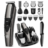 SHPAVVER Beard Trimmer for Men: Professional Barber Hair Clip - 12-in-1 Cordless Grooming Kit - Waterproof Electric with Turbo Speed & Precision Blades
