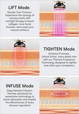 INIA 3-in-1 Red Light Therapy for Face and Neck Beauty Device for Puffiness & Skin Firming Skincare Tool (White)