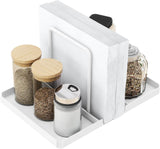 Napkin Holder for Table, Metal Napkin Holder with Salt and Pepper Shakers Caddy, Standing Paper Napkin Storage for Kitchen Dining Table Decor, Black