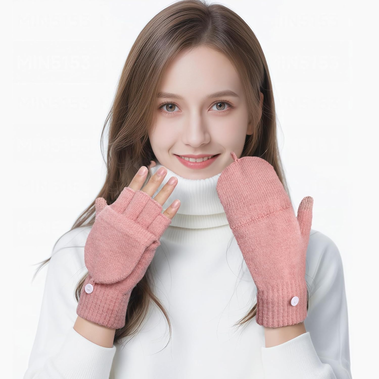 Premillow Winter Gloves for Women, Warm Womens Fingerless Gloves, Thermal Winter Glove Women, Typing Womens Glove Mittens