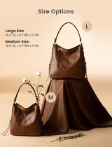 Realer Hobo Crossbody Bags for Women Designer Faux Leather Hobo Handbags Retro Large Size Shoulder Bag Bucket Purse