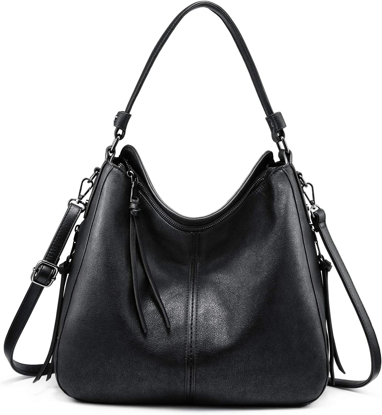 Realer Hobo Crossbody Bags for Women Designer Faux Leather Hobo Handbags Retro Large Size Shoulder Bag Bucket Purse