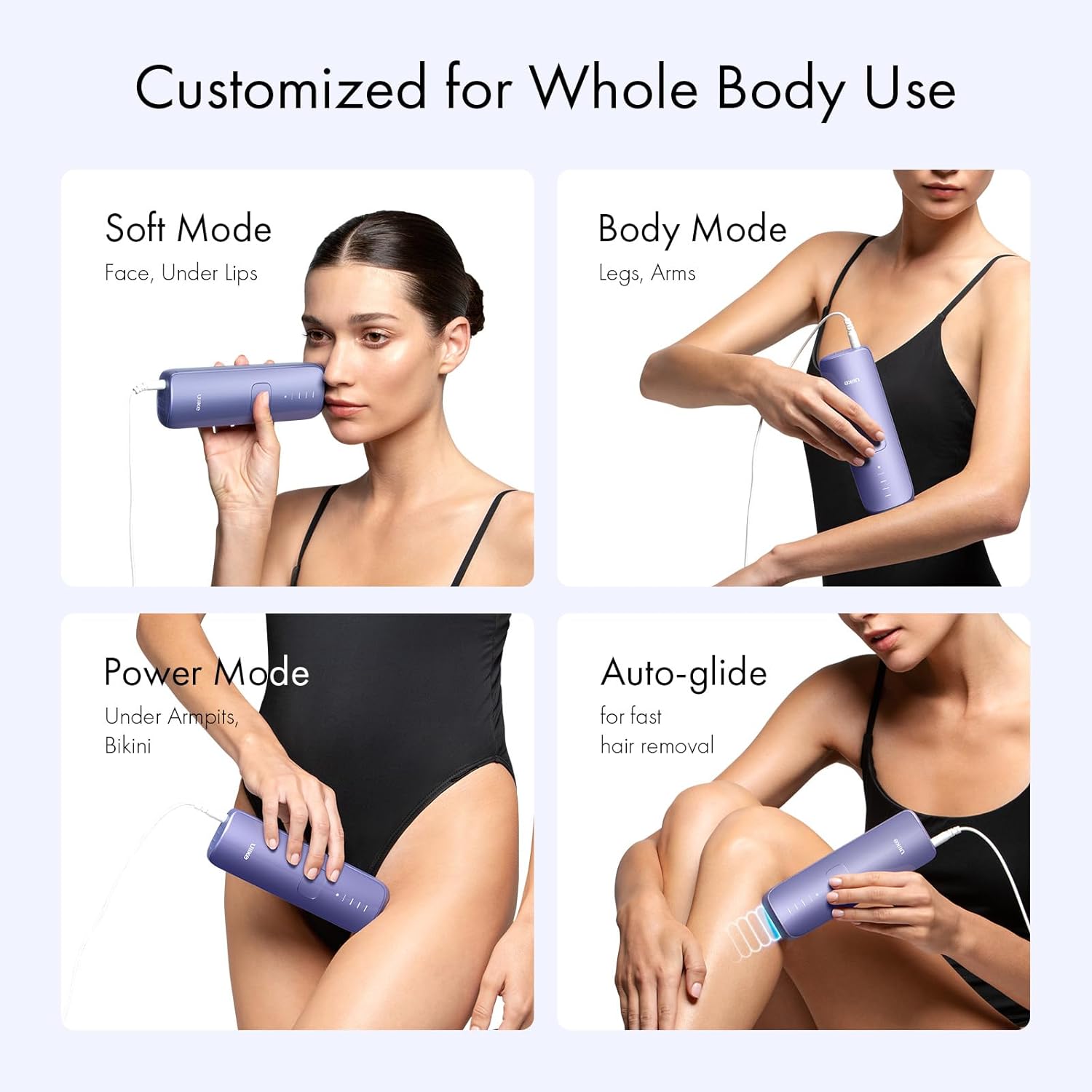 Ulike Hair Removal for Women and Men, Air 3 Ice-Cooling IPL Hair Removal Device for Nearly Painless & Long-Lasting Results, 3 Modes & Auto Flashing for Fast Full Body Hair Removal from Home