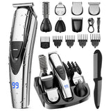 SHPAVVER Beard Trimmer for Men: Professional Barber Hair Clip - 12-in-1 Cordless Grooming Kit - Waterproof Electric with Turbo Speed & Precision Blades