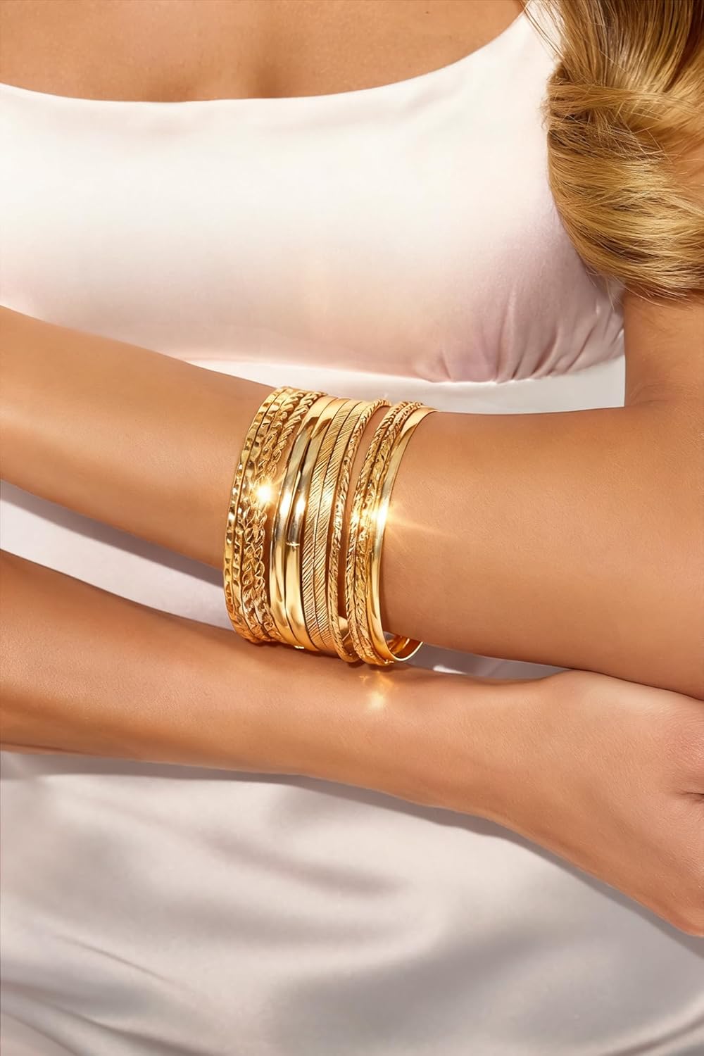 17 MILE 78 Pieces Gold Jewelry Set for Women, 9 Necklace, 24 Bracelet, 22 Earrings, 23 Rings Gold Plated Jewerly set for Women Gift