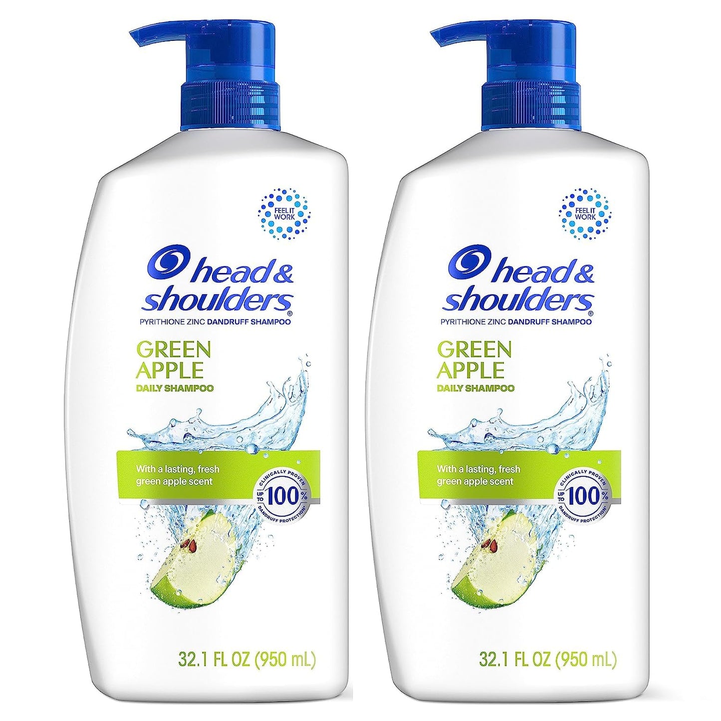 Head & Shoulders Anti-Dandruff Shampoo, Classic Clean Shampoo Twin Pack, 1% Pyrithione Zinc, Flake Control, Scalp Care, Color-Safe, Daily Use, Deep Clean, 32.1 fl oz Each