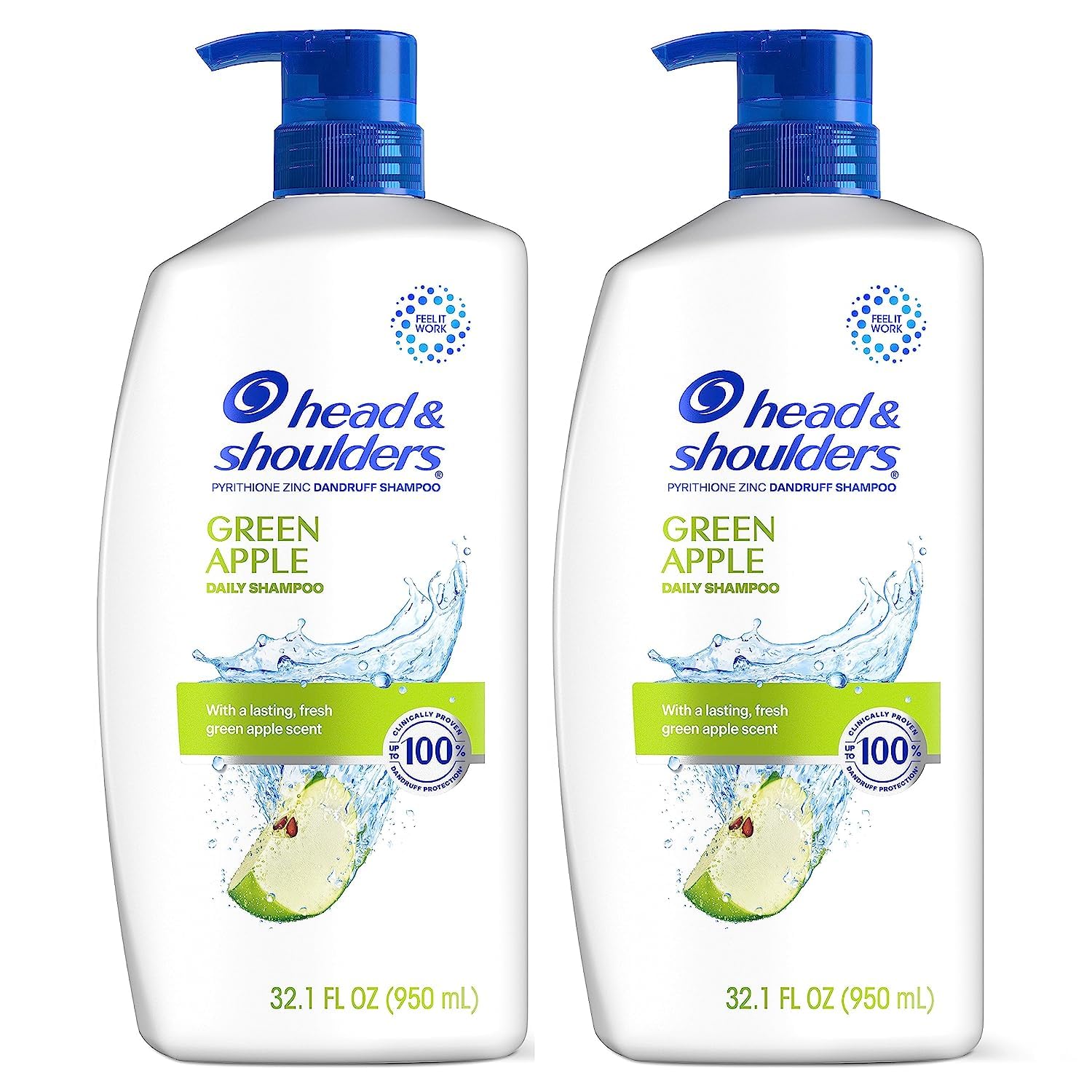 Head & Shoulders Anti-Dandruff Shampoo, Classic Clean Shampoo Twin Pack, 1% Pyrithione Zinc, Flake Control, Scalp Care, Color-Safe, Daily Use, Deep Clean, 32.1 fl oz Each