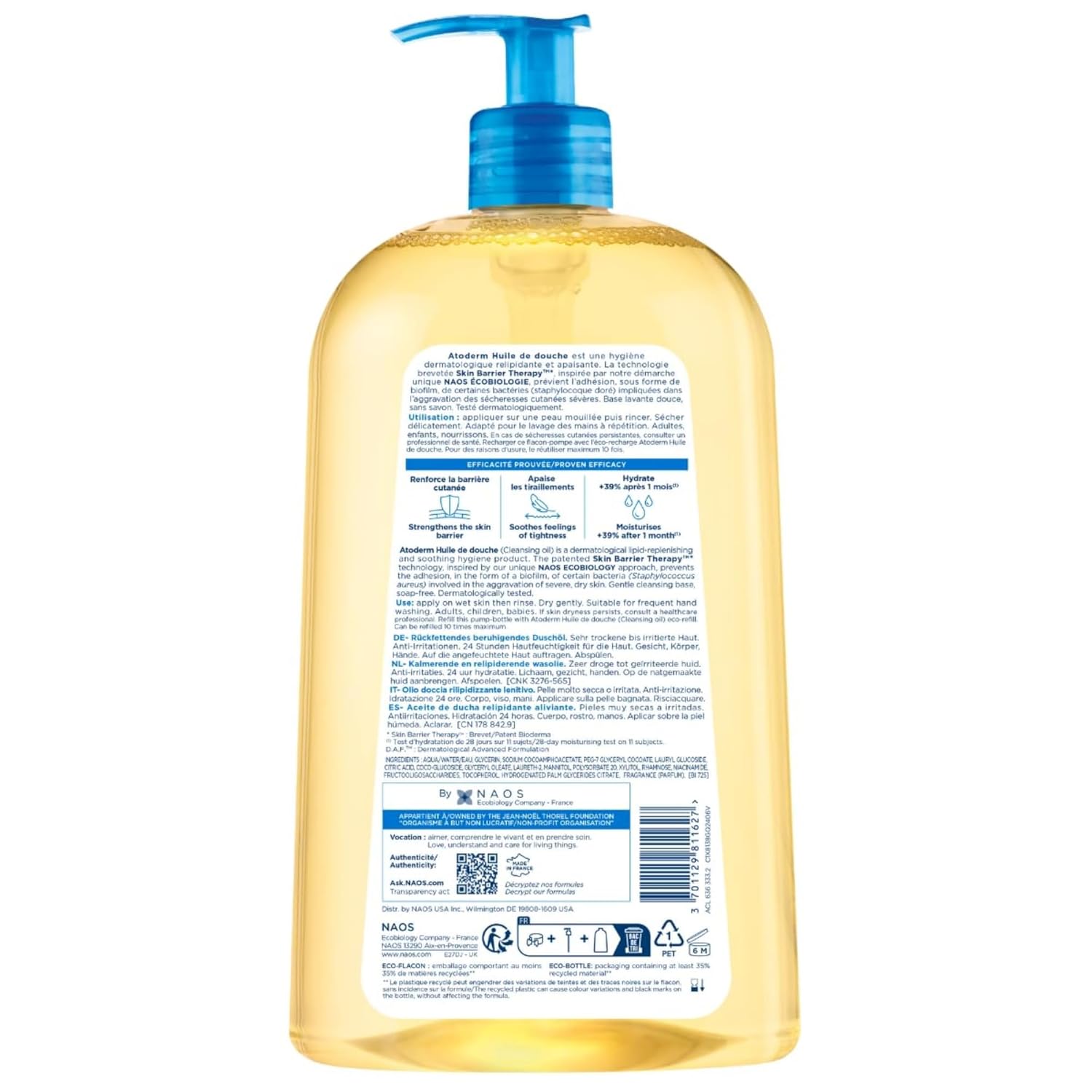 Bioderma Atoderm Shower Oil, Cleansing Oil For Face & Body, Nourishing Cleansing Oil For Dry to Atopic Sensitive Skin For Softer & Smooth Skin For Your Whole Family
