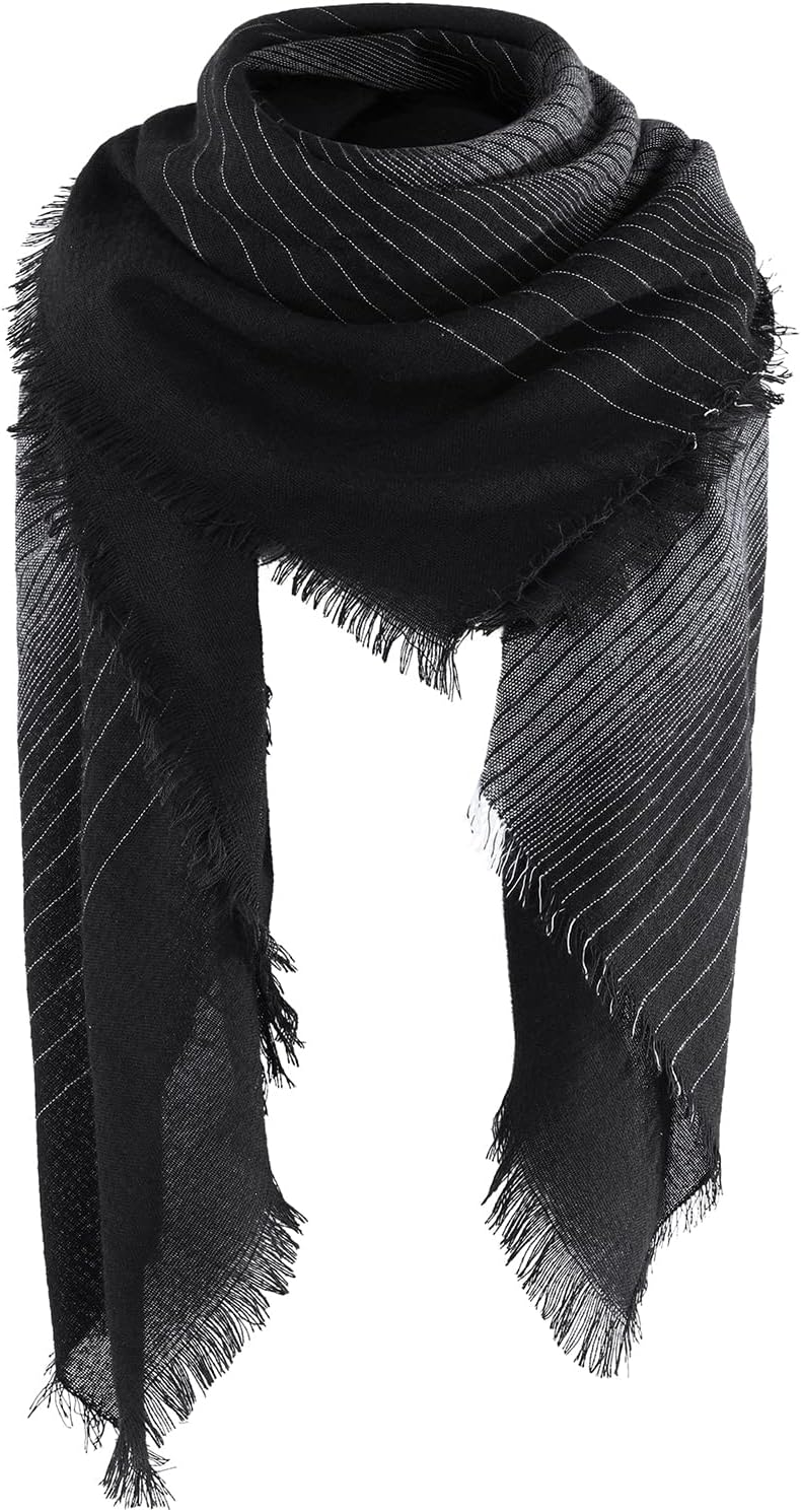 American Trends Womens Fall Winter Scarf Plaid Tassel Soft Warm Blanket Scarves Womens Shawl Wraps