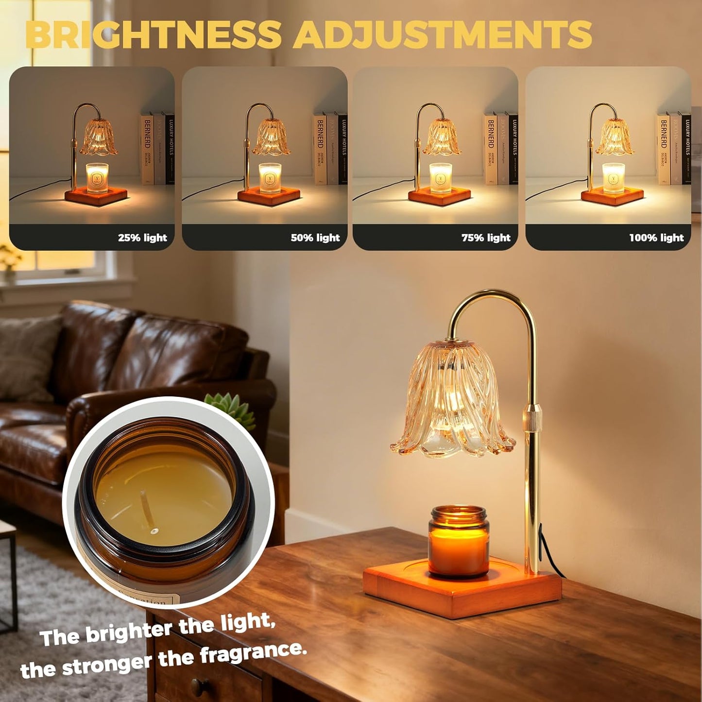 Candle Warmer Lamp with Timer Dimmable, Birthday Gifts for Women Mom, House Warming Gifts New Home Decor, Wax Melt Warmer for Jar Candles