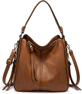 Realer Hobo Crossbody Bags for Women Designer Faux Leather Hobo Handbags Retro Large Size Shoulder Bag Bucket Purse