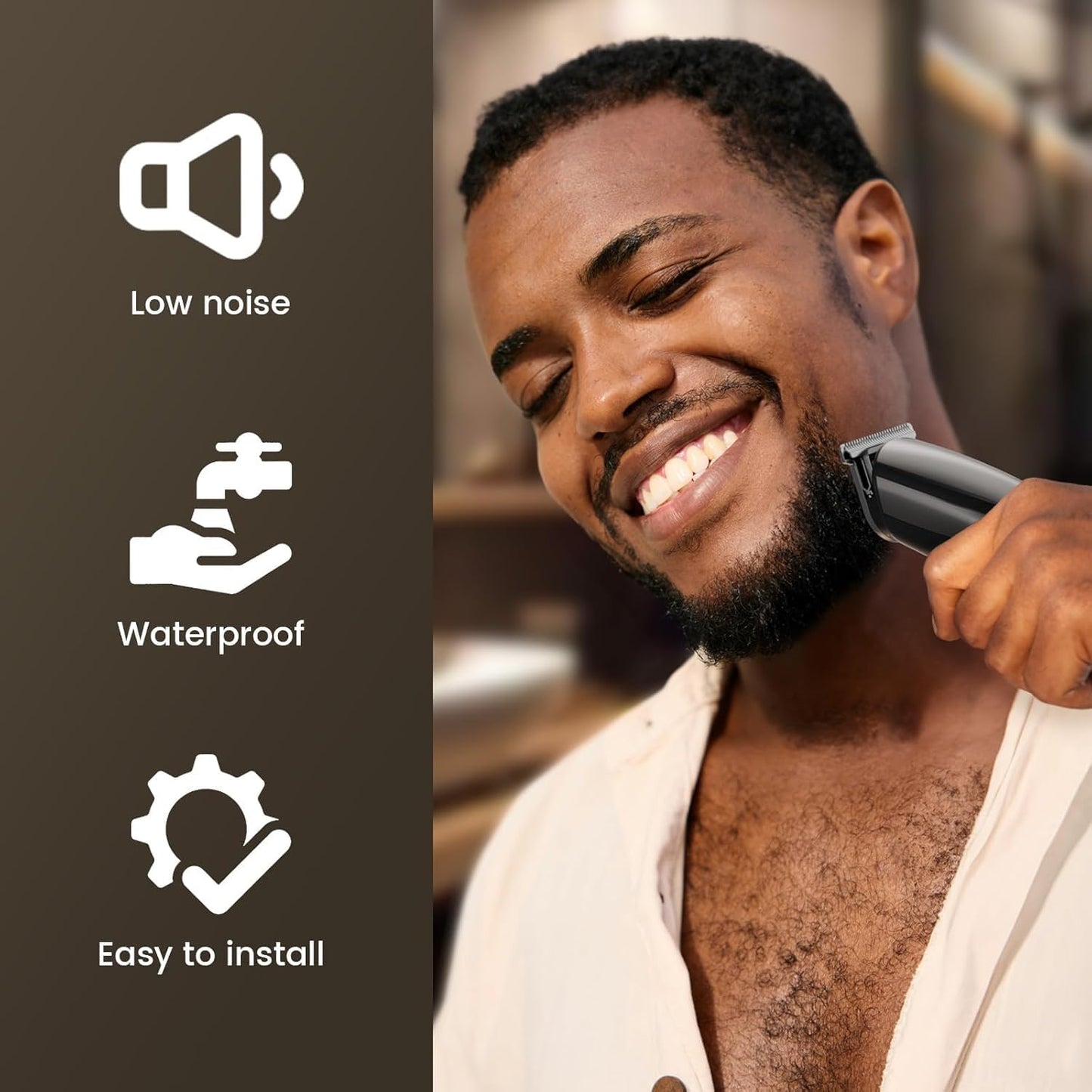 SHPAVVER Beard Trimmer for Men: Professional Barber Hair Clip - 12-in-1 Cordless Grooming Kit - Waterproof Electric with Turbo Speed & Precision Blades