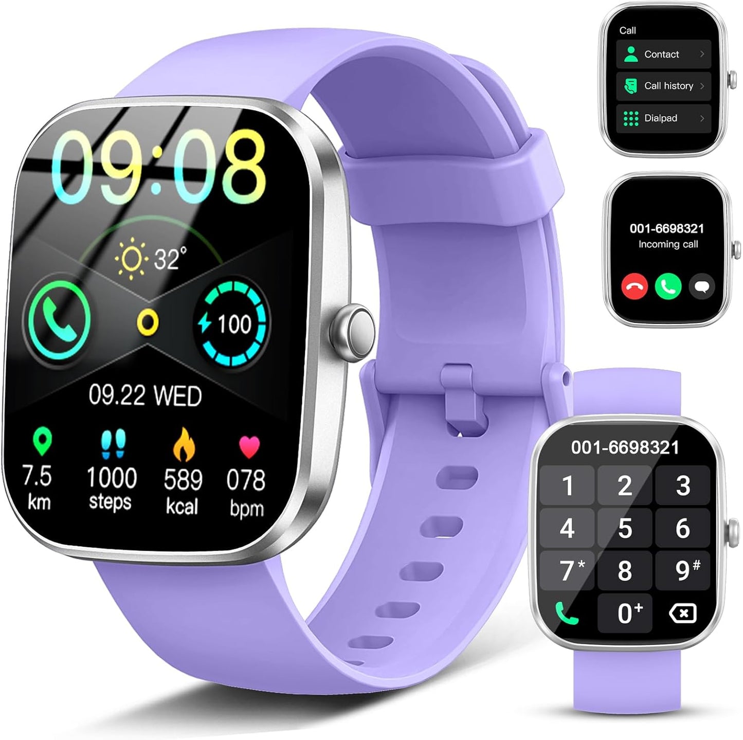 Smart Watch(Answer/Make Call), 1.91" Smartwatch for Men Women,2025 Fitness Watch with 110+ Sport Modes, Fitness Activity Tracke with Pedometer/Sleep Monitor/Heart Rate/IP68 Waterproof,for Android iOS