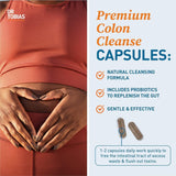 Dr. Tobias Colon 14 Day Cleanse, Advanced Gut Cleanse Detox for Women & Men with Cascara Sagrada, Psyllium Husk, Senna Leaf & Probiotics, Non-GMO Colon Cleanse, 1 Bottle of 28 Capsules (1-2 Daily)