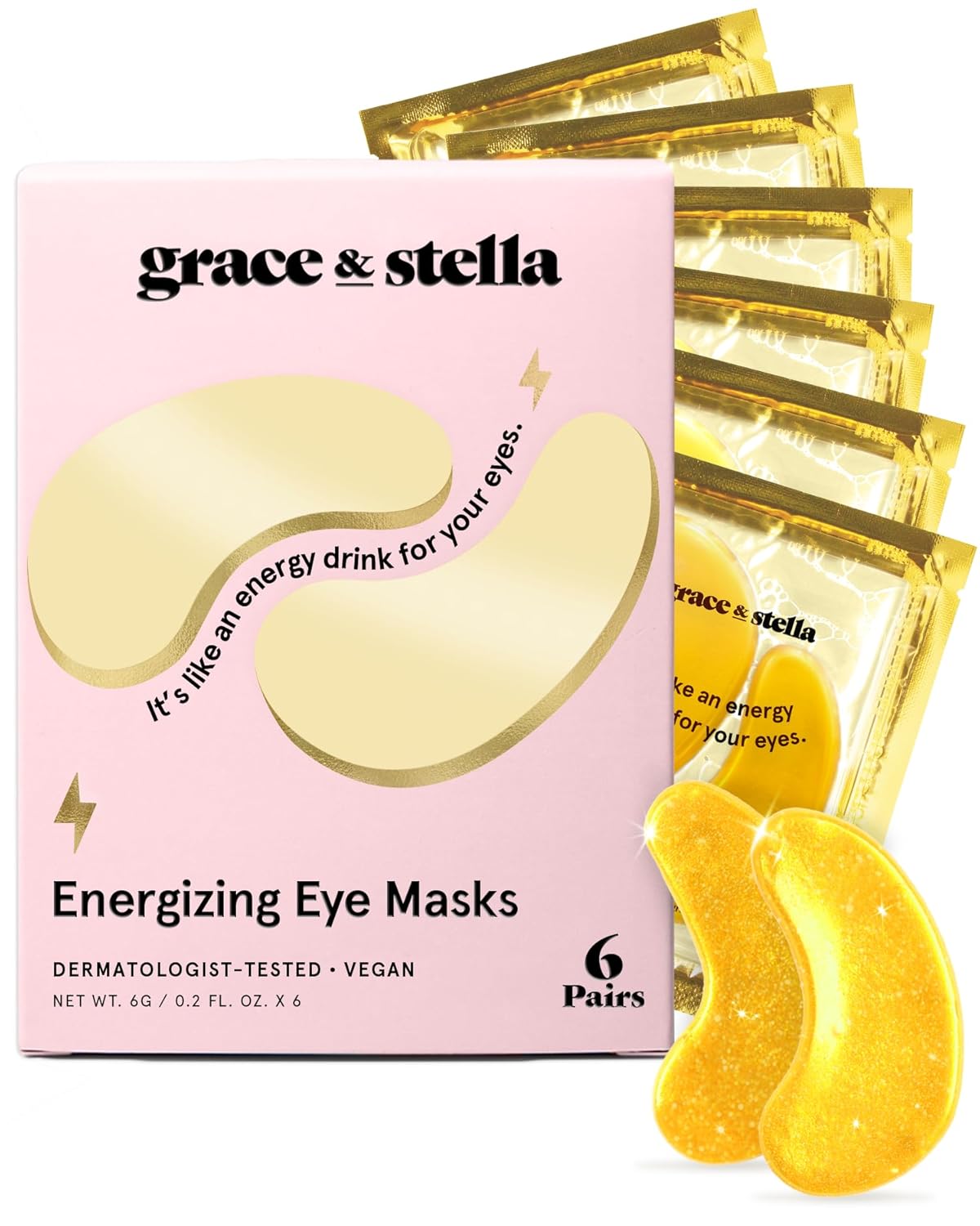 grace & stella Award Winning Under Eye Mask - Christmas Gifts for Teens, Self Care Gifts for Women, Reduce Dark Circles, Puffy Eyes, Undereye Bags, Wrinkles, Under Eye Patches - (24 Pairs, Pink)