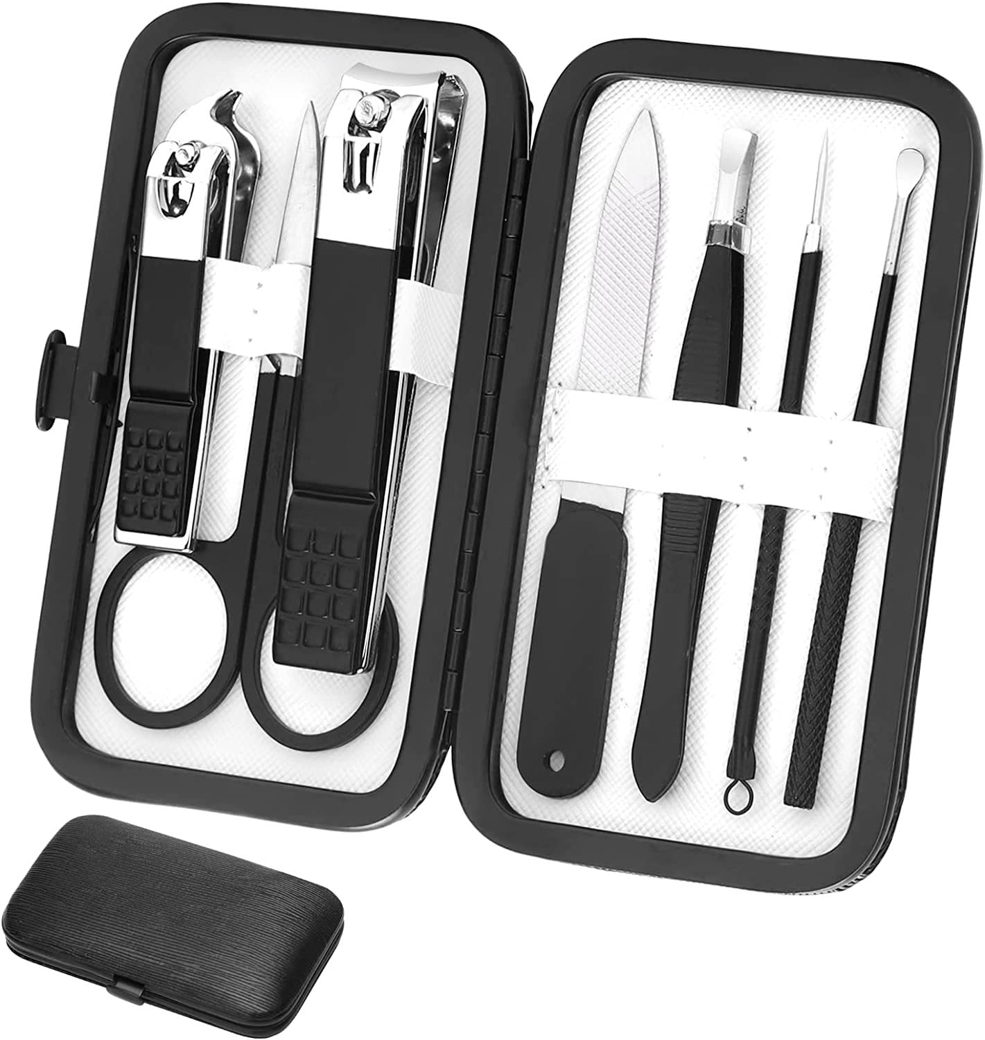 Manicure set Men Personal Care Tools Accessories Finger and Toe Nail Kit Professional Manicure Pedicure Kit With Travel Case Nail Grooming Kit Present for Men Women Stocking Stuffers