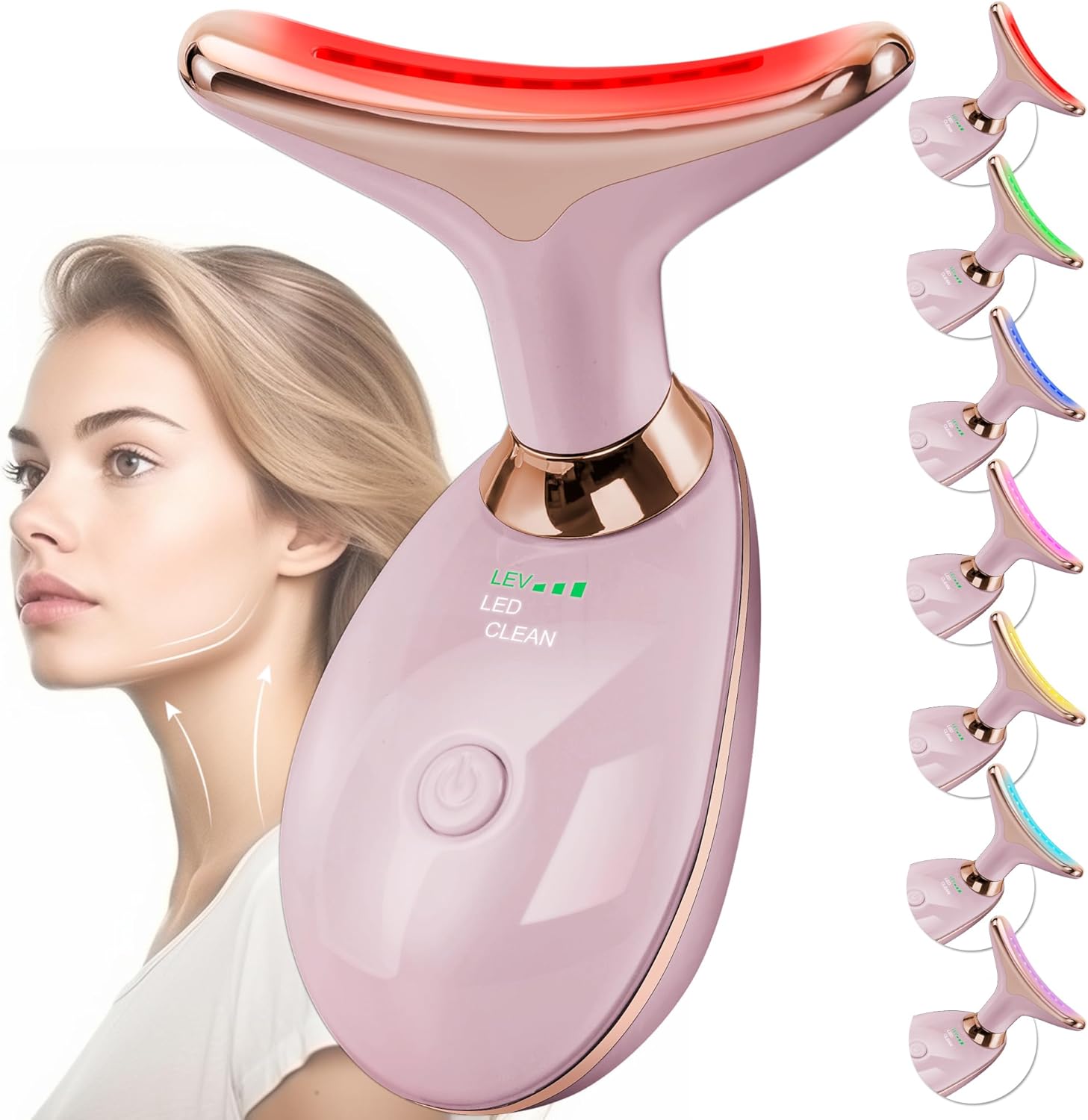 Facial Massager Face and Neck, Face  culpting Wand Tool with 7 Color - Birthday, Christmas, Mothers Day, Valentines Day Gifts for Her Women Mom Best Friend Wife Teacher (White)