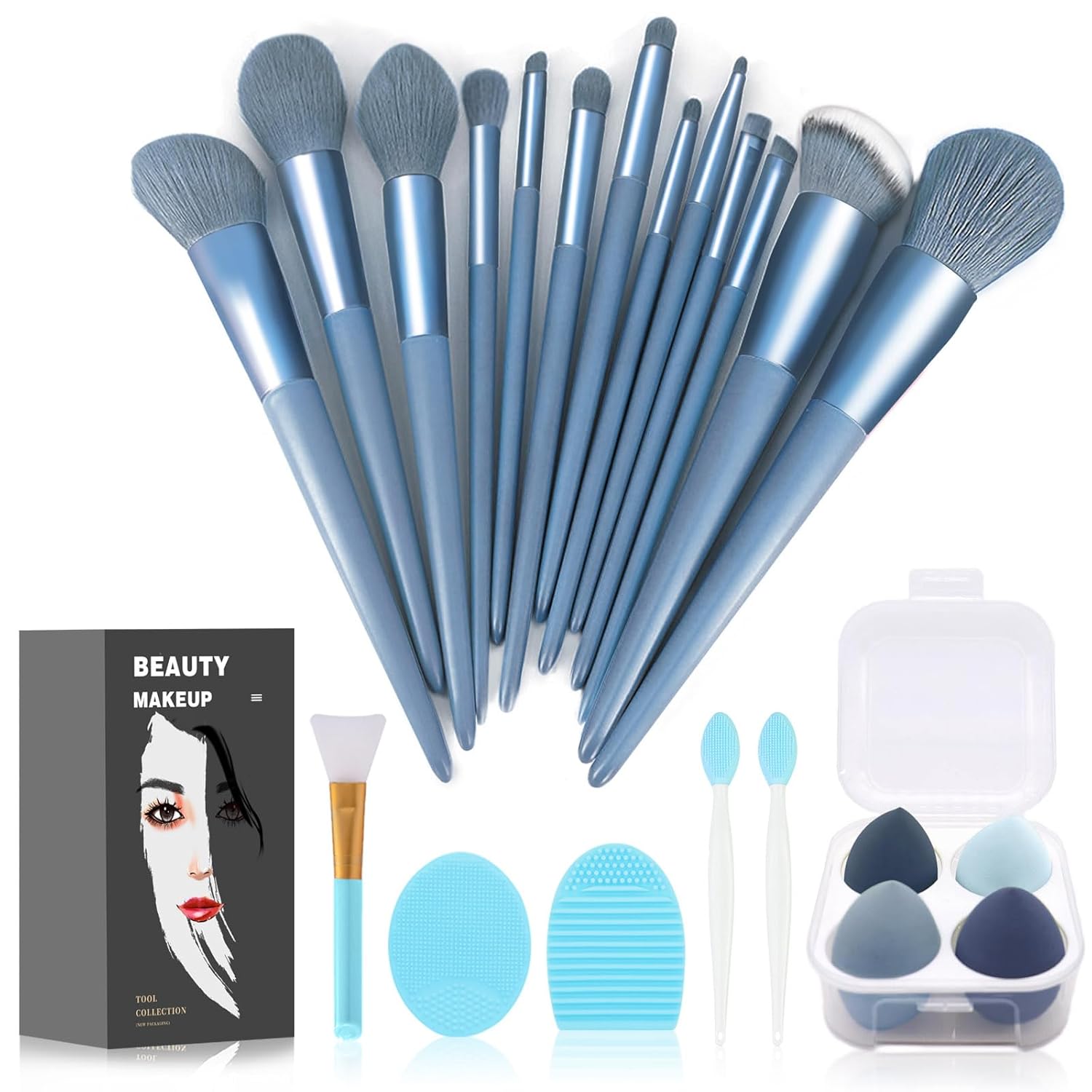 Makeup Brushes 22 Pcs Makeup Kit,Foundation Brush Eyeshadow Brush Make up Brushes Set (Green, 22 Piece Set)