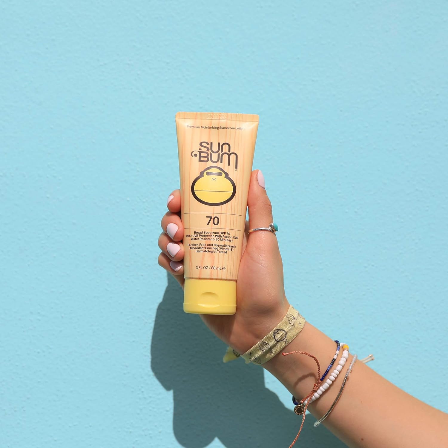 Sun Bum Original SPF 70 Sunscreen Body Lotion - Broad  Moisturizing Sunscreen with Vitamin E - Hawaii 104 Act Compliant (Made without Octinoxate & Oxybenzone) - Travel Size - 3 oz