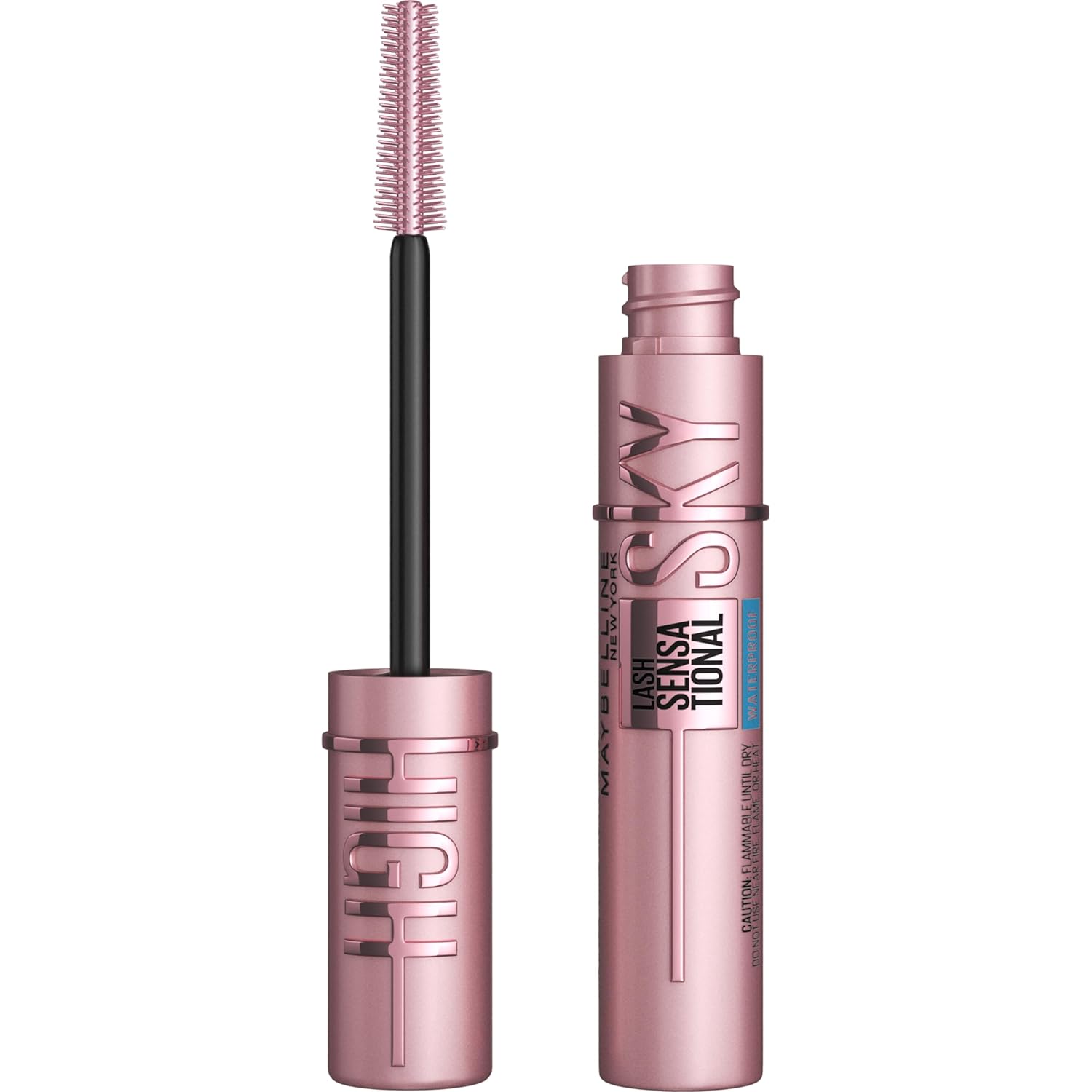 Maybelline Lash Sensational Washable Mascara Makeup, Volumizing, Lengthening, Defining, Curling, Multiplying, Buildable Formula, Blackest Black, 1 Count