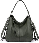 Realer Hobo Crossbody Bags for Women Designer Faux Leather Hobo Handbags Retro Large Size Shoulder Bag Bucket Purse