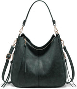 Realer Hobo Crossbody Bags for Women Designer Faux Leather Hobo Handbags Retro Large Size Shoulder Bag Bucket Purse