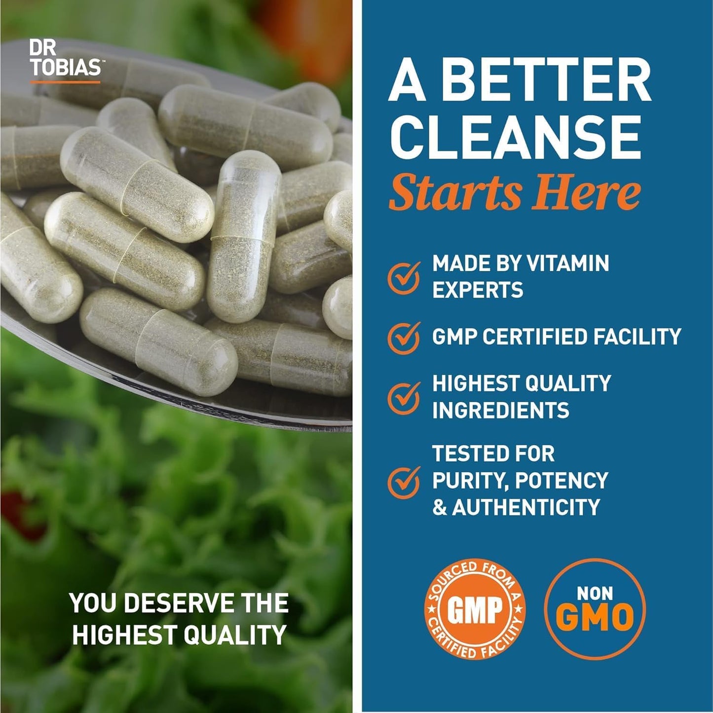 Dr. Tobias Colon 14 Day Cleanse, Advanced Gut Cleanse Detox for Women & Men with Cascara Sagrada, Psyllium Husk, Senna Leaf & Probiotics, Non-GMO Colon Cleanse, 1 Bottle of 28 Capsules (1-2 Daily)