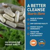 Dr. Tobias Colon 14 Day Cleanse, Advanced Gut Cleanse Detox for Women & Men with Cascara Sagrada, Psyllium Husk, Senna Leaf & Probiotics, Non-GMO Colon Cleanse, 1 Bottle of 28 Capsules (1-2 Daily)