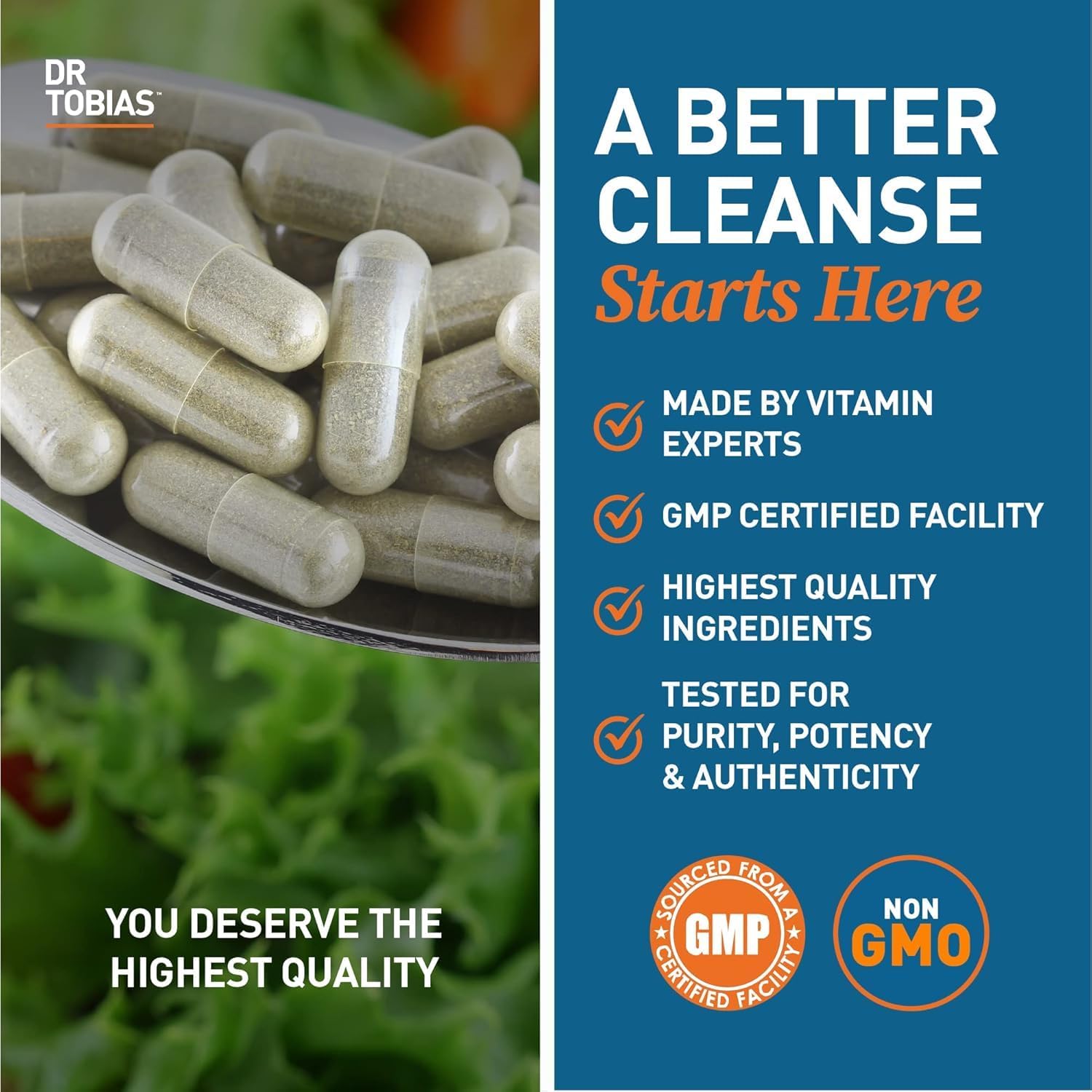 Dr. Tobias Colon 14 Day Cleanse, Advanced Gut Cleanse Detox for Women & Men with Cascara Sagrada, Psyllium Husk, Senna Leaf & Probiotics, Non-GMO Colon Cleanse, 1 Bottle of 28 Capsules (1-2 Daily)