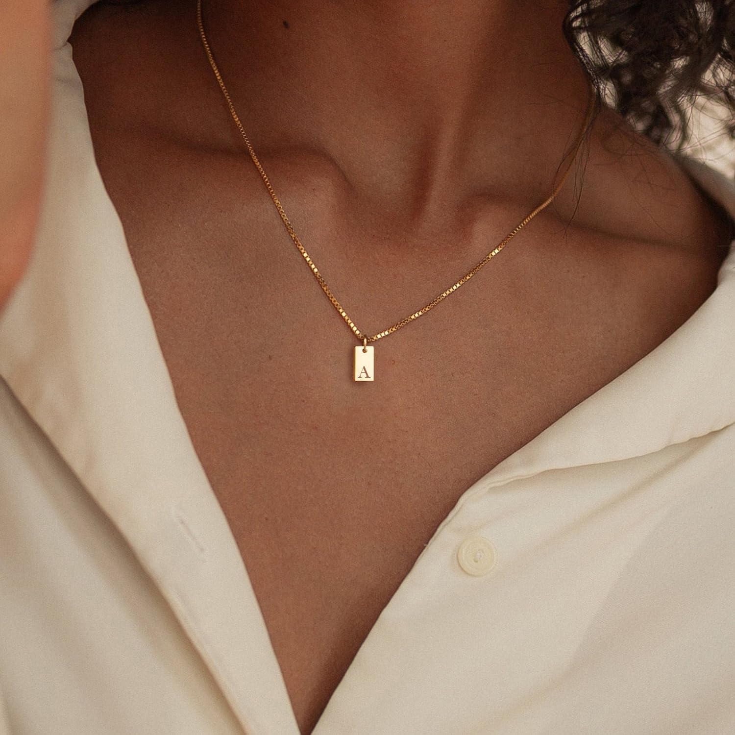 Stocking Stuffers Initial Necklaces for Women 14K Gold Plated Letter Necklace Dainty Name Pendant Necklace Personalized Christmas Gifts for Women Trendy Gold Jewelry