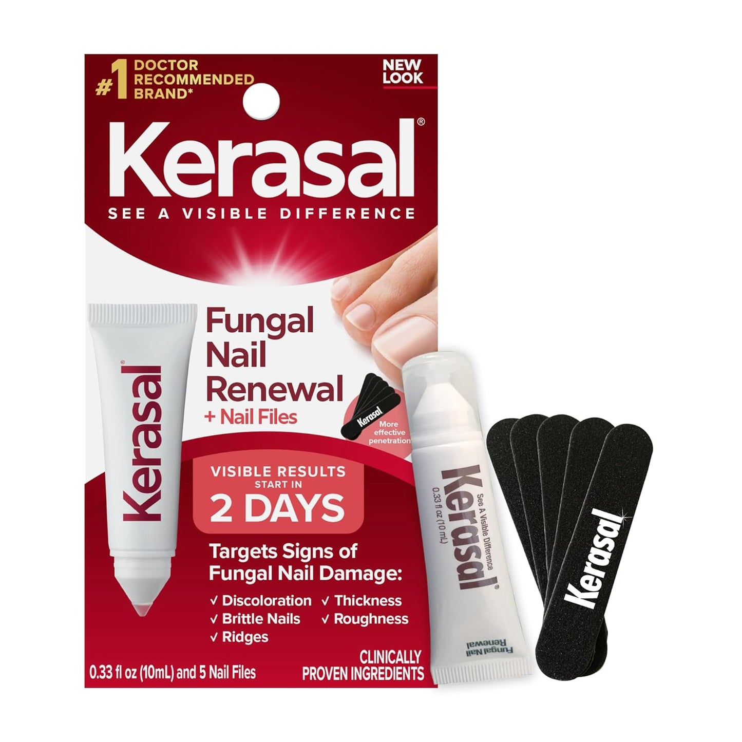 Kerasal Nail Fungus Extra Strength | Restorative Nail Repair for Damaged Nails, 0.33 fl oz (Packaging May Vary)