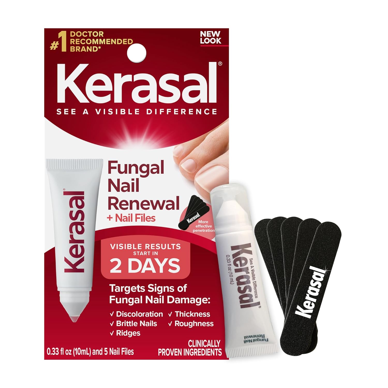 Kerasal Nail Fungus Extra Strength | Restorative Nail Repair for Damaged Nails, 0.33 fl oz (Packaging May Vary)