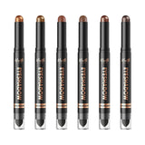 LANGMANNI 8Colors Dual-Ended Cream Eyeshadow Stick Set – Silky Smooth, Waterproof & Transfer-Proof, Built-in Blender Brush, All-Day Matte & Shimmer Wear Eye Makeup(#A)