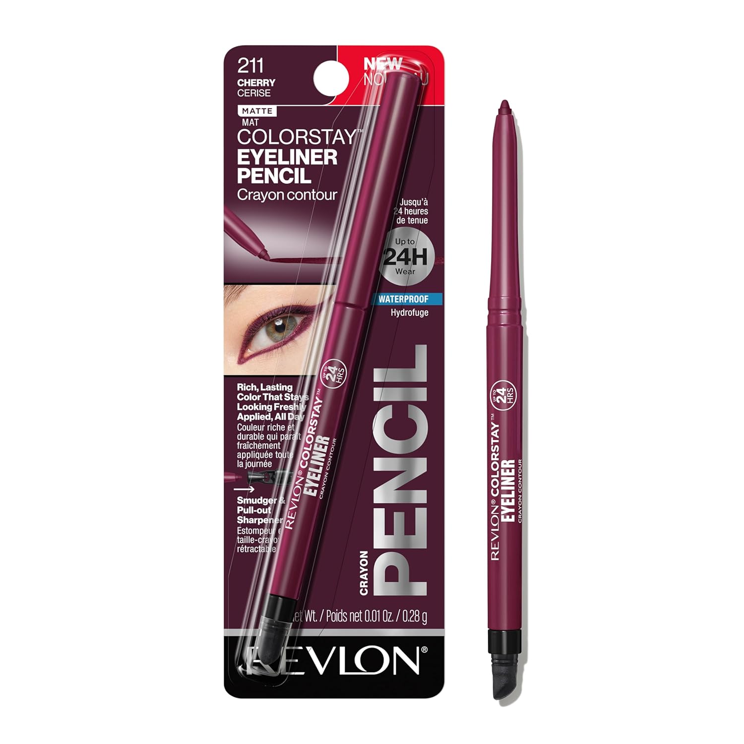 Revlon ColorStay Pencil Waterproof Eyeliner, Smudge-Proof, Eye Makeup with Built-In Sharpener, Stocking Stuffer for Women, 201 Black, 2 pack