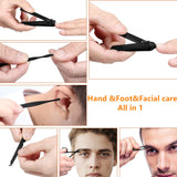 Manicure set Men Personal Care Tools Accessories Finger and Toe Nail Kit Professional Manicure Pedicure Kit With Travel Case Nail Grooming Kit Present for Men Women Stocking Stuffers