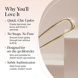 Kitsch French Hair Pins for Women – Elegant & Durable Metal Hair Fork for Updos, Chignon, Bun & Twist Hairstyles, Secure Hold All Day, Comfortable Fit | Ideal Gifts for Women- Gold, 1pc