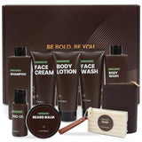 Rinse & Robust Gifts for Men, Christmas Gifts for Men, Sandalwood Holiday Bath & Body Grooming Mens Gift Sets, Birthday Gift Ideas for Dad Boyfriend Husband Valentines, Holiday Grooming Gift Sets