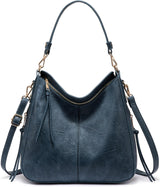 Realer Hobo Crossbody Bags for Women Designer Faux Leather Hobo Handbags Retro Large Size Shoulder Bag Bucket Purse