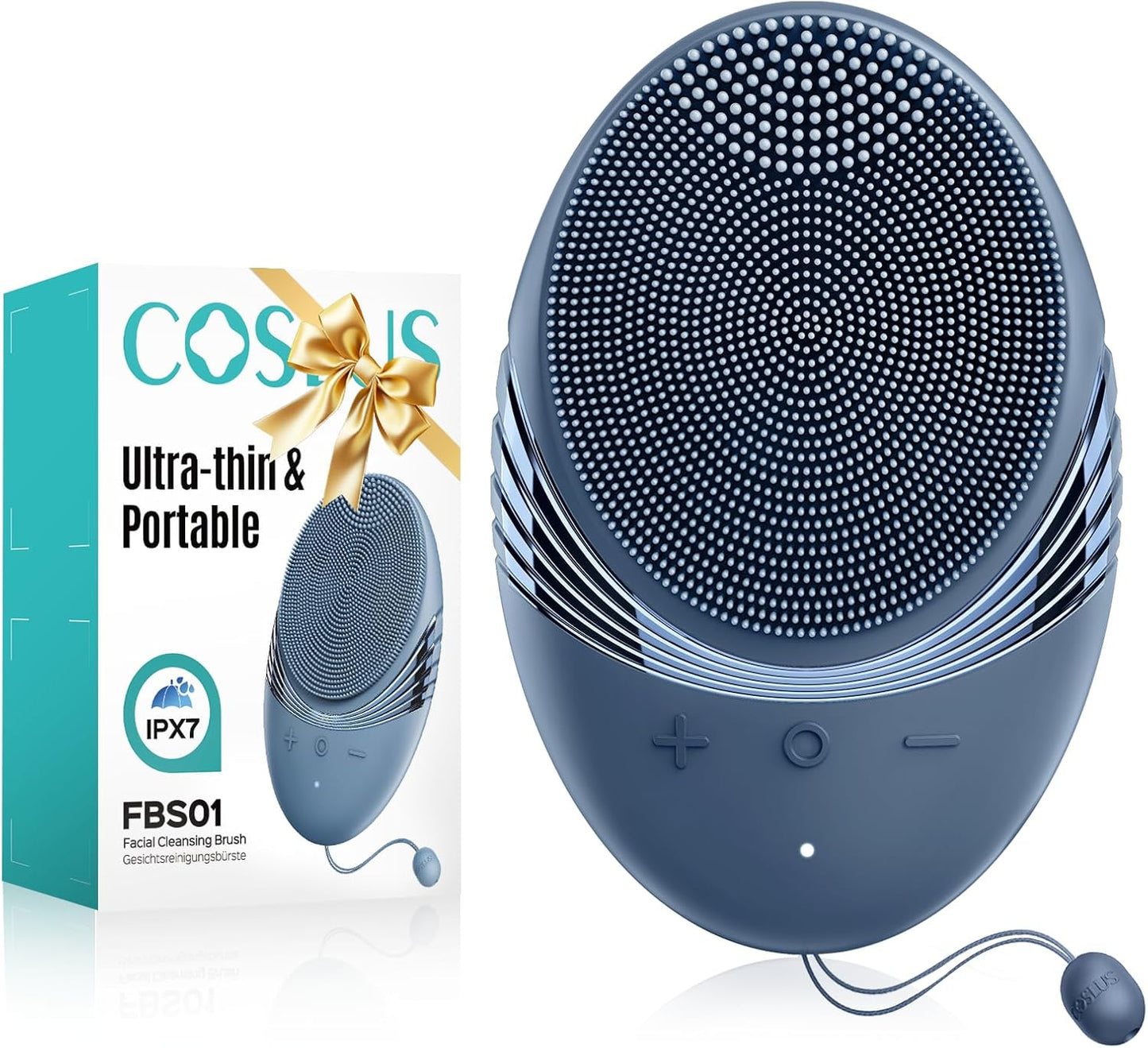 COSLUS Facial Cleansing Brush Face Scrubber: Portable Silicone Waterproof Rechargeable Face Wash Brush, 5 Cleansing Modes, Electric Deep Cleaning for Men & Women, Removing Blackhead, Exfoliating