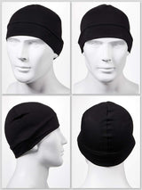 Syhood 4 Pieces Men Skull Caps Soft Cotton Beanie Hats Stretchy Helmet Liner Multifunctional Headwear for Men Women