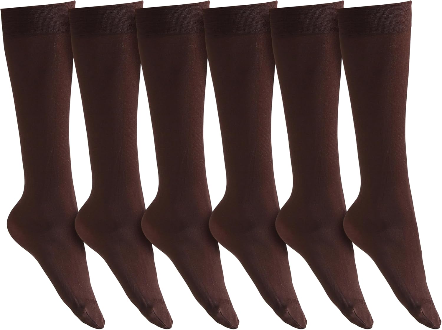 Winterlace Women’s Trouser Socks, Opaque Stretchy Nylon Knee High, Many Colors, 6 or 12 Pairs
