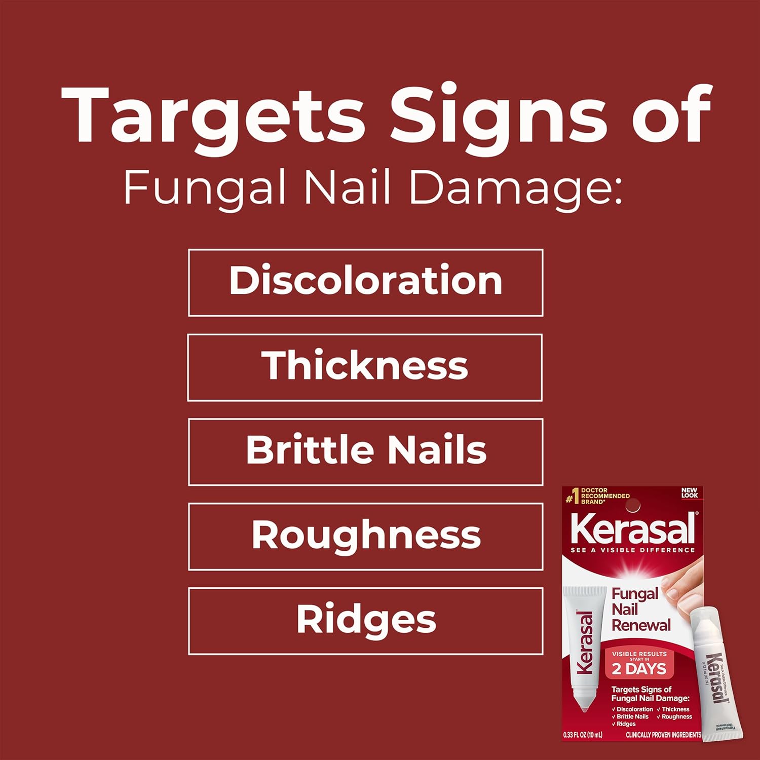 Kerasal Nail Fungus Extra Strength | Restorative Nail Repair for Damaged Nails, 0.33 fl oz (Packaging May Vary)