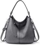 Realer Hobo Crossbody Bags for Women Designer Faux Leather Hobo Handbags Retro Large Size Shoulder Bag Bucket Purse