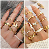IFKM Gold Plated Jewelry Set for Women,14k Gold Plated Multi Layer Necklaces Stackable Bangle Bracelets Stackable Rings Hoop Earrings Set Anniversary Trendy Elegance Charms Anniversary Birthday Jewelry Gift