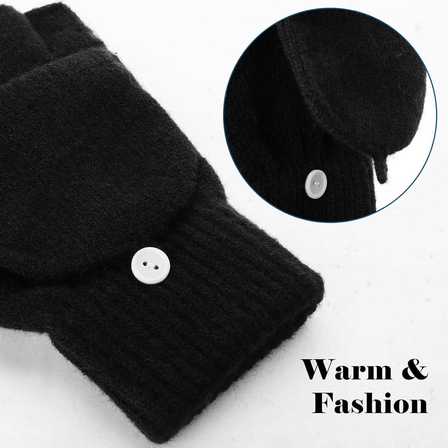 Premillow Winter Gloves for Women, Warm Womens Fingerless Gloves, Thermal Winter Glove Women, Typing Womens Glove Mittens