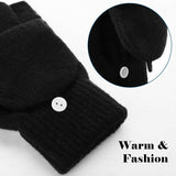 Premillow Winter Gloves for Women, Warm Womens Fingerless Gloves, Thermal Winter Glove Women, Typing Womens Glove Mittens