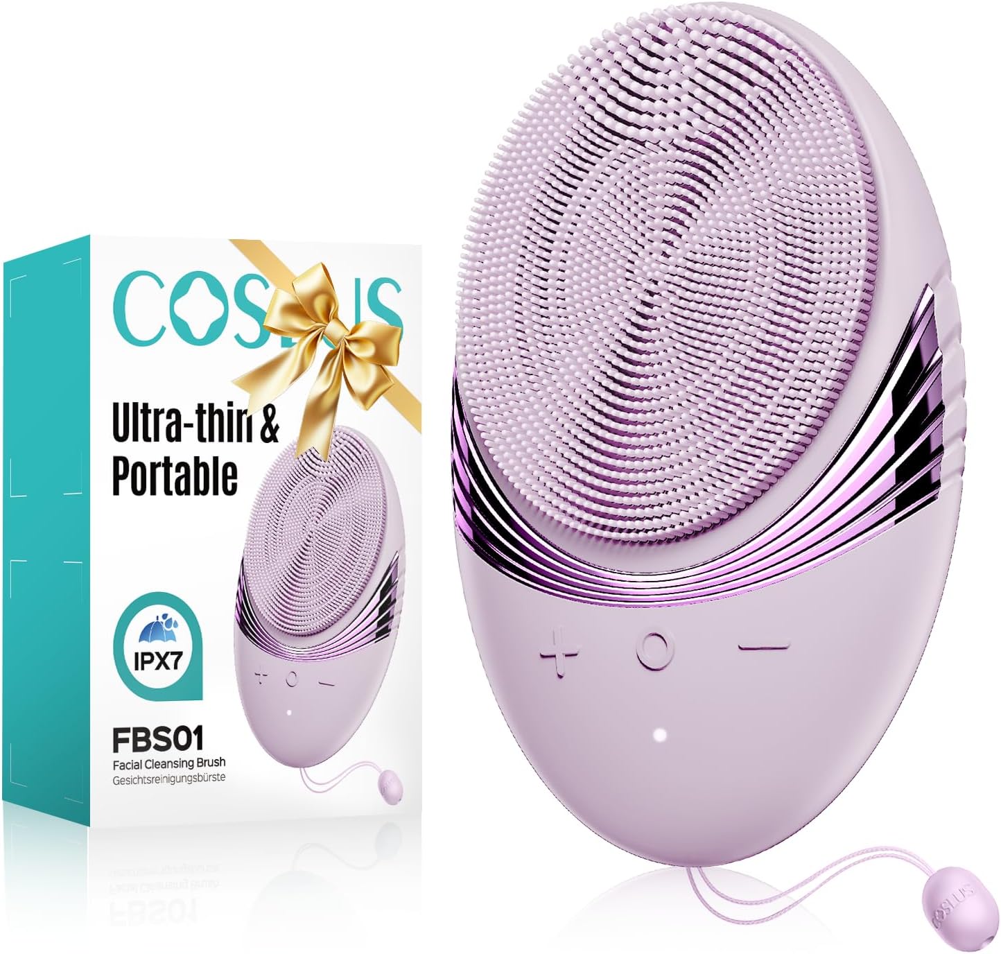 COSLUS Facial Cleansing Brush Face Scrubber: Portable Silicone Waterproof Rechargeable Face Wash Brush, 5 Cleansing Modes, Electric Deep Cleaning for Men & Women, Removing Blackhead, Exfoliating
