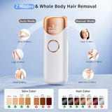 Hair Removal Ubroo IPL Hair Removal Device with 5℃ Ice Cooling, 3 In 1 Painless Hair Removal For Women Men Permanent Face Body Beauty Care (Gold)